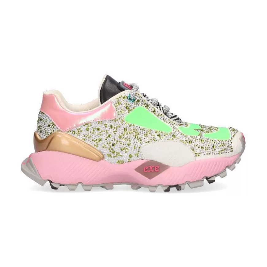 Shop Exé Shoes D-134-23 - GREEN/PINK