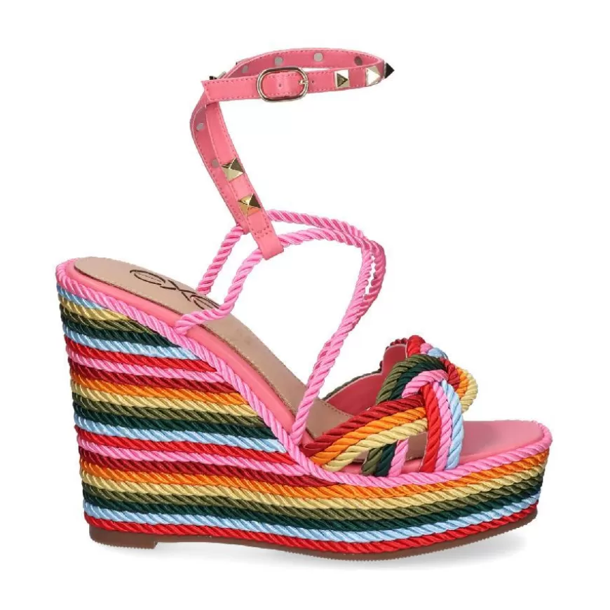 Discount Exé Shoes SANDÁLIA CUNHA NAOMI 920 - MULTICOLOR
