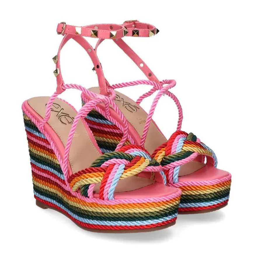 Discount Exé Shoes SANDÁLIA CUNHA NAOMI 920 - MULTICOLOR